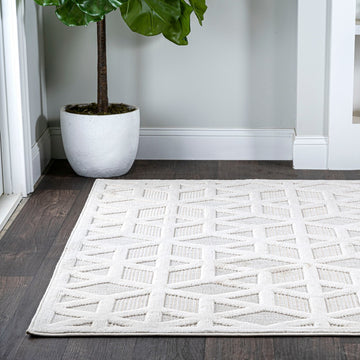 Talaia Neutral Geometric Indoor/outdoor Area Rug